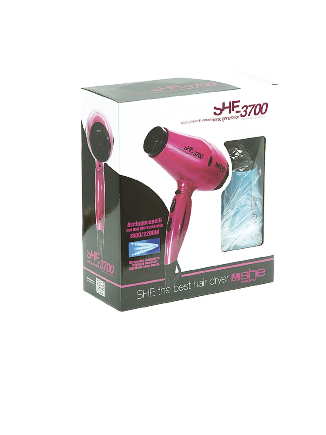 SHE-3700 Asciugacapelli compatto in ceramica e tormalina