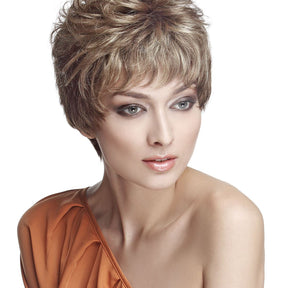 RAFFAELLA Parrucca in fibra sintetica rifinita a mano