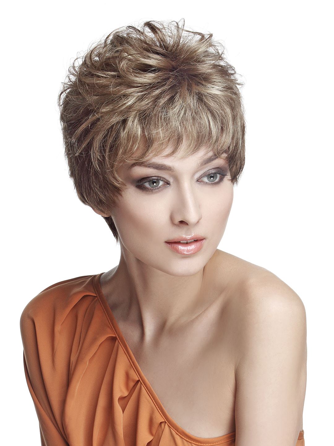 RAFFAELLA Parrucca in fibra sintetica rifinita a mano