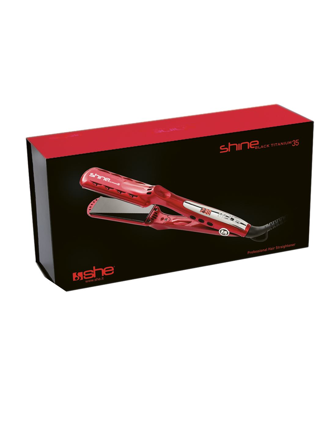 SHINE BLACK TITANIUM 35 110V Piastra per capelli in titanio e nano tormalina